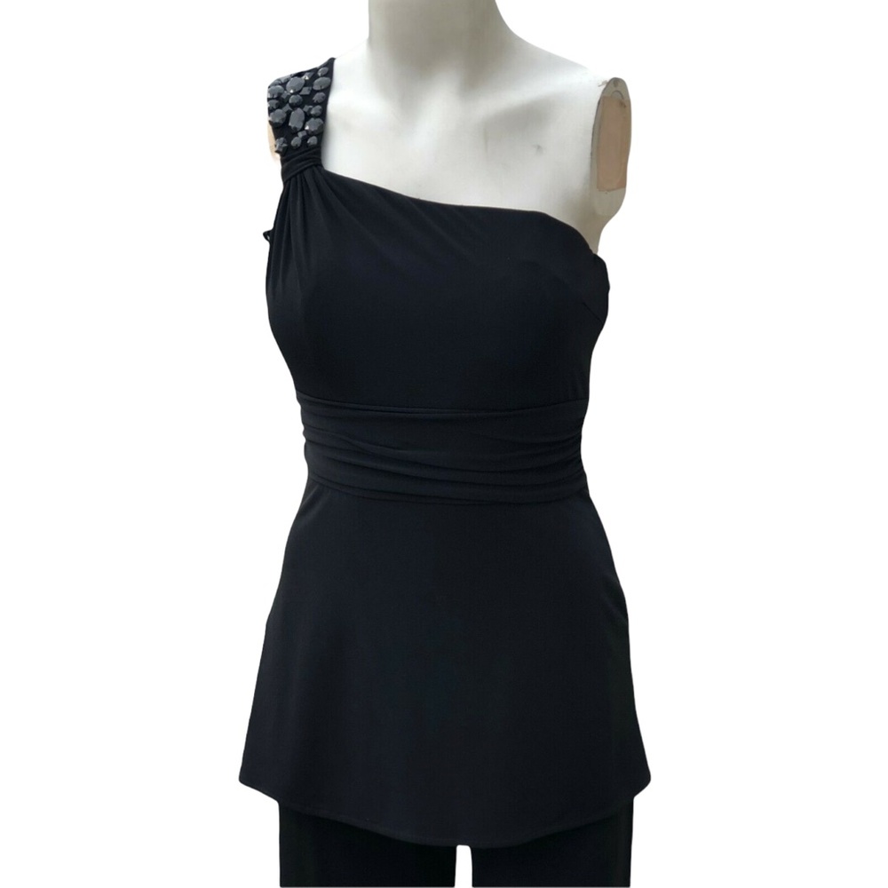 White House Black Market black jeweled jumpsuit 2 - Picture 2 of 10